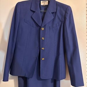 Kasper ASL Royal Blue Skirt Suit Set - Size 8 - Classic & Elegant